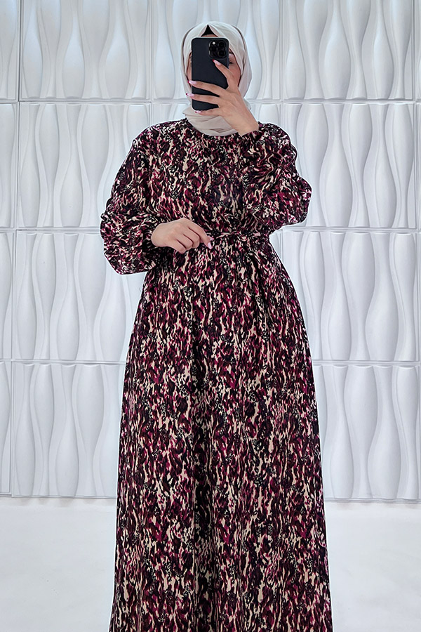 Retro Tesettür Elbise - Siyah