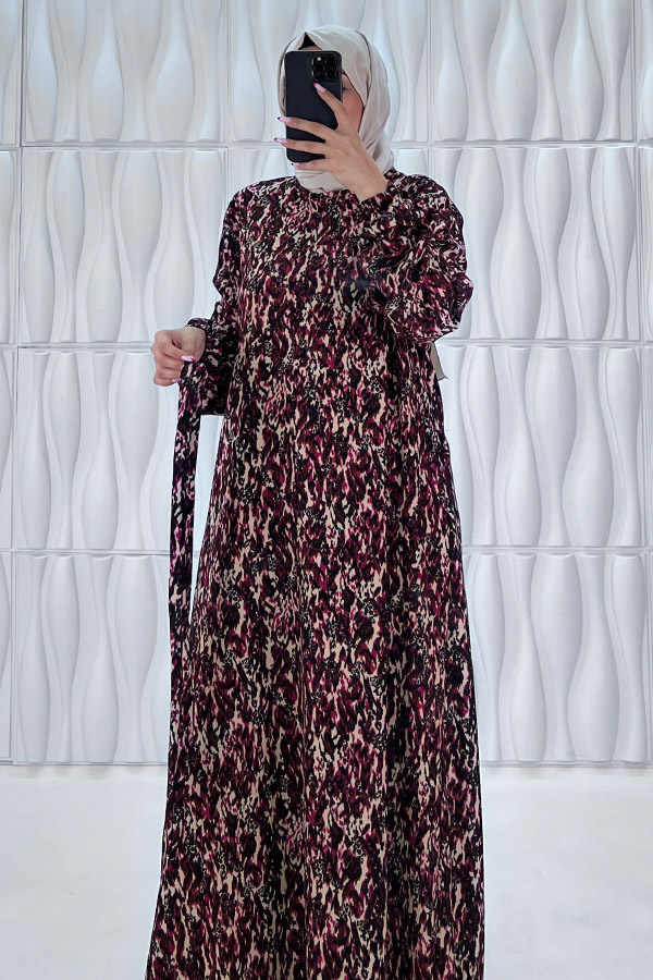 Retro Tesettür Elbise - Siyah