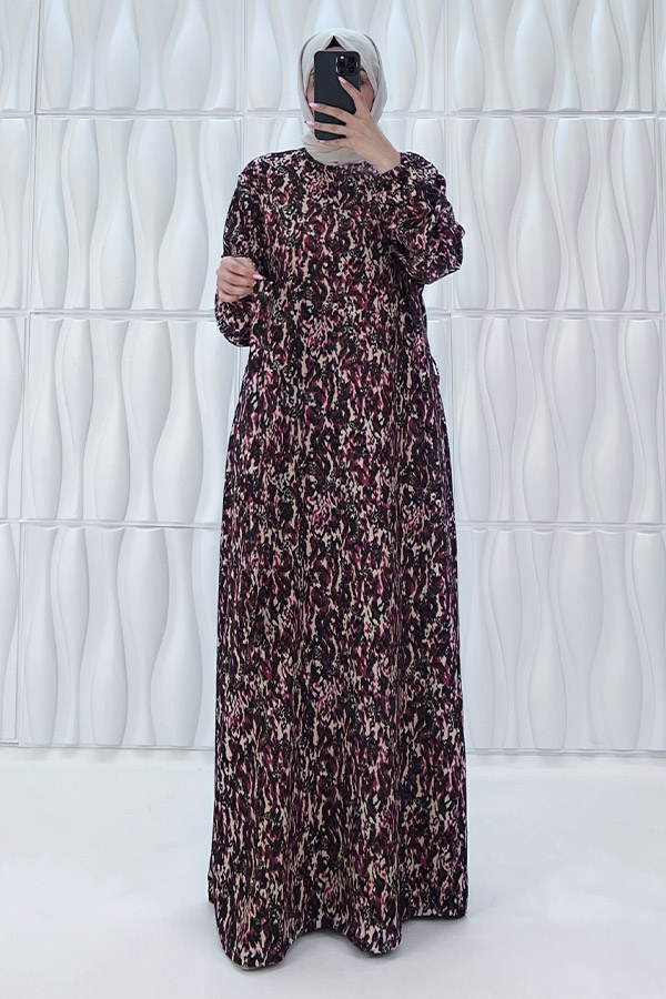 Retro Tesettür Elbise - Siyah