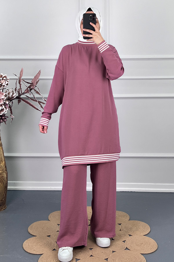 Ribanalı İkili Takim - Pembe Ribanalı İkili Takim - Pembe