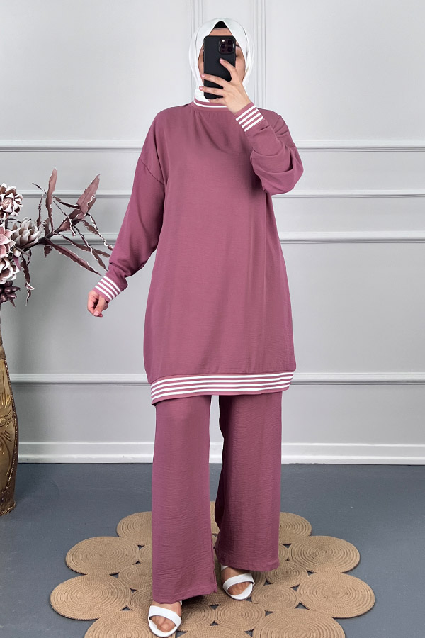 Ribanalı İkili Takim - Pembe Ribanalı İkili Takim - Pembe