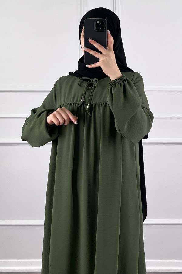 Robadan Ferace Elbise - Haki
