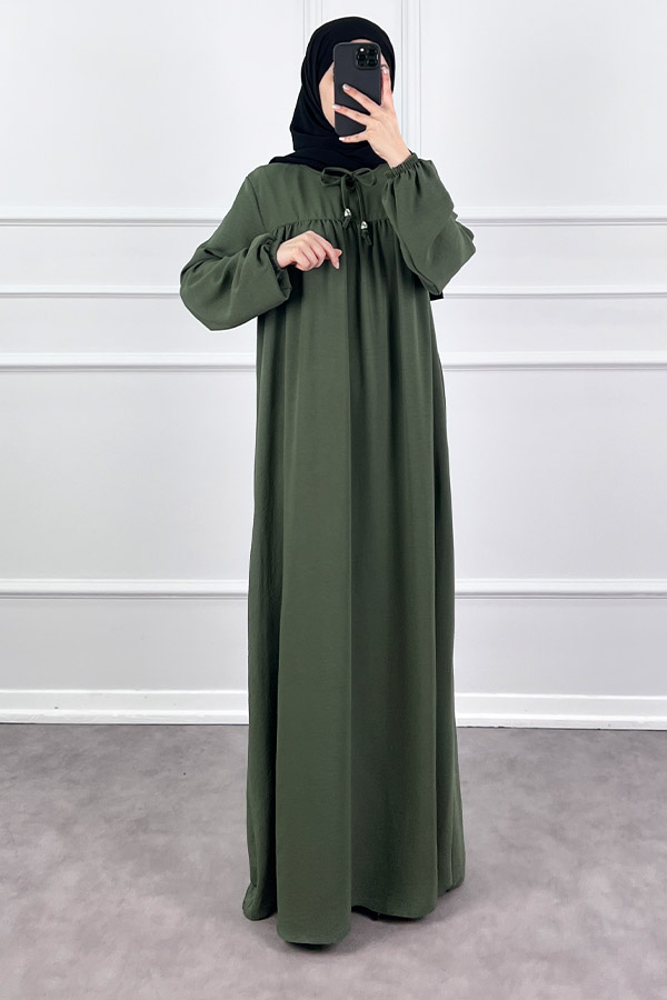 Robadan Ferace Elbise - Haki