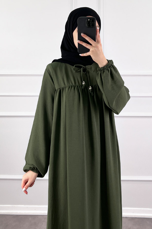 Robadan Ferace Elbise - Haki