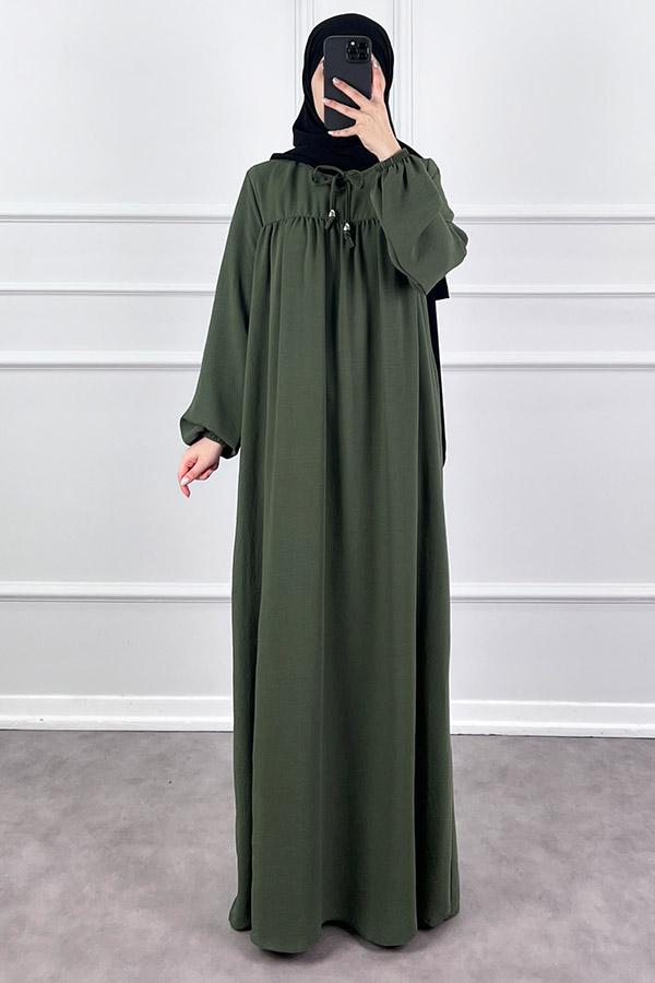 Robadan Ferace Elbise - Haki