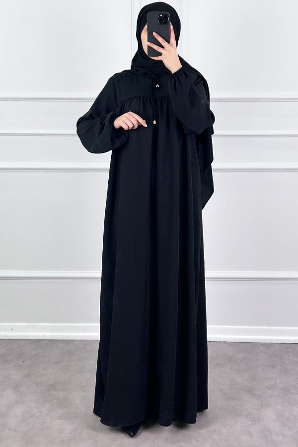 Robadan Ferace Elbise - Siyah
