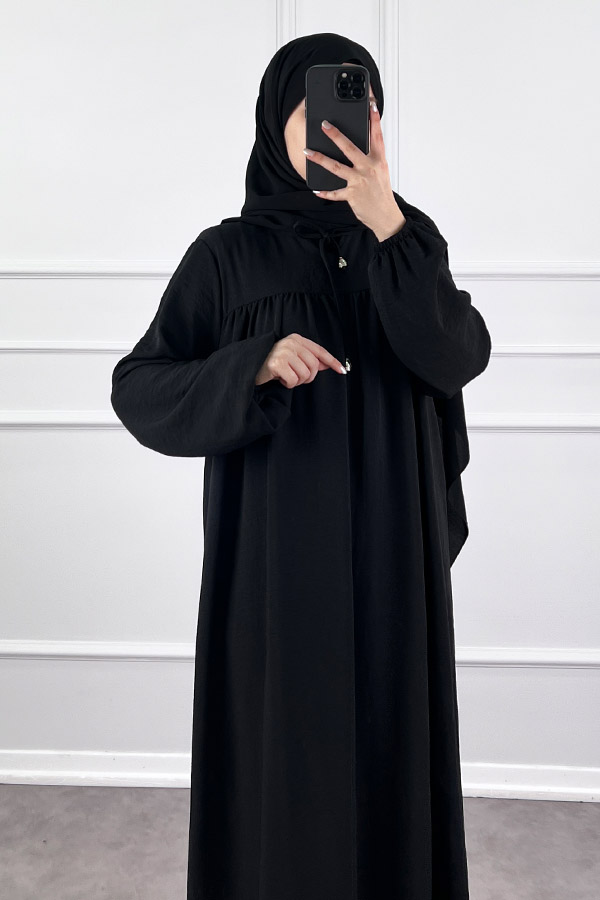 Robadan Ferace Elbise - Siyah