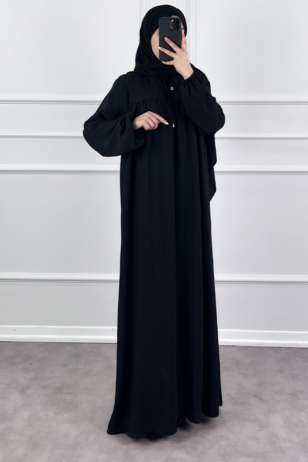 Robadan Ferace Elbise - Siyah