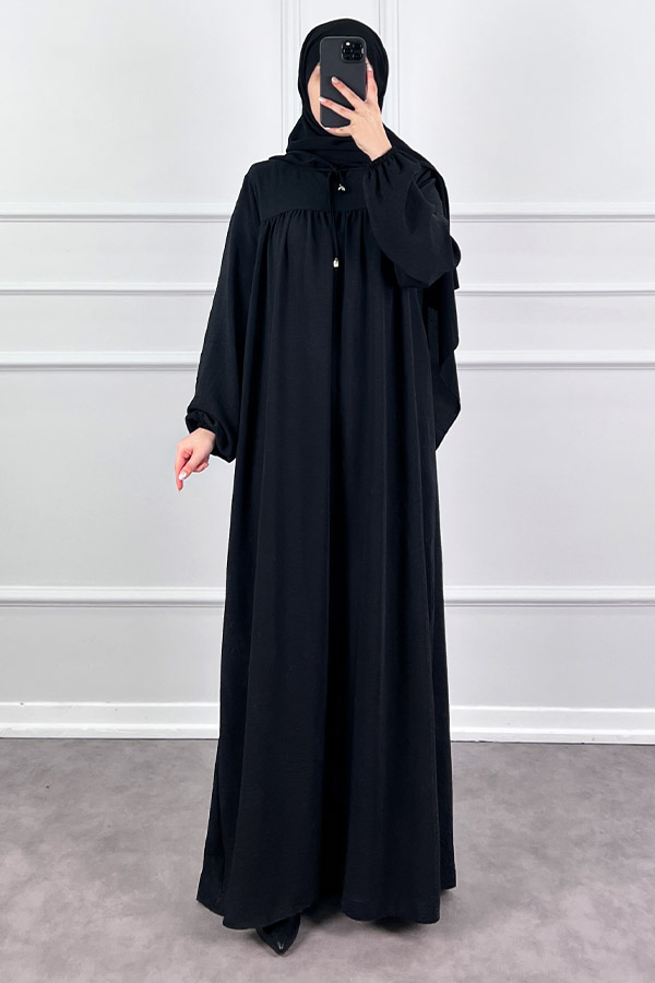 Robadan Ferace Elbise - Siyah