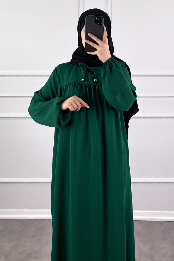 Robadan Ferace Elbise - Zümrüt Yeşili