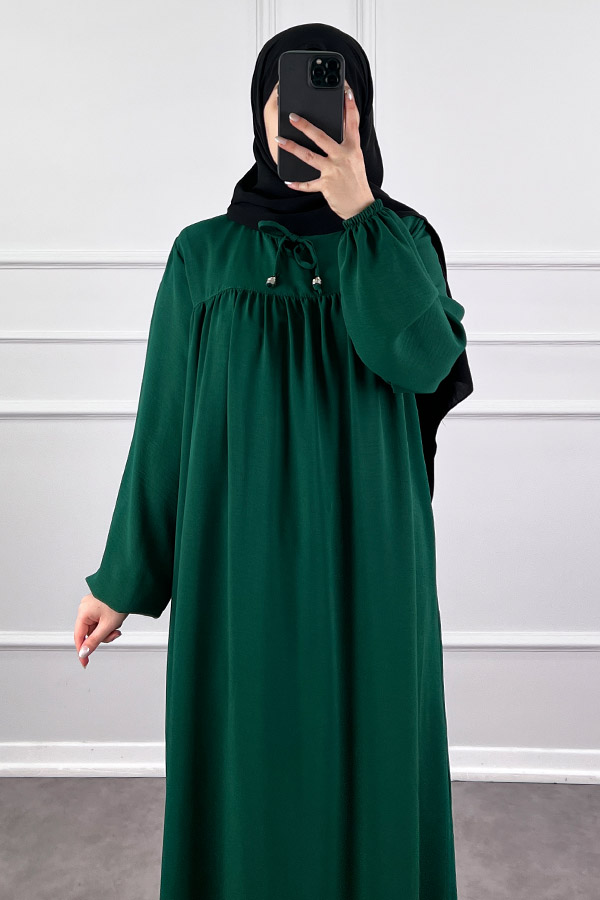 Robadan Ferace Elbise - Zümrüt Yeşili