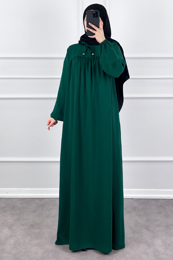 Robadan Ferace Elbise - Zümrüt Yeşili