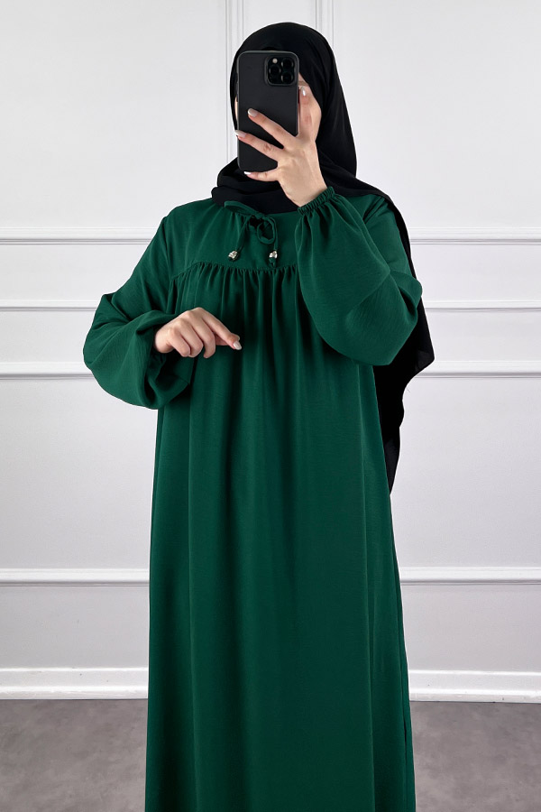 Robadan Ferace Elbise - Zümrüt Yeşili
