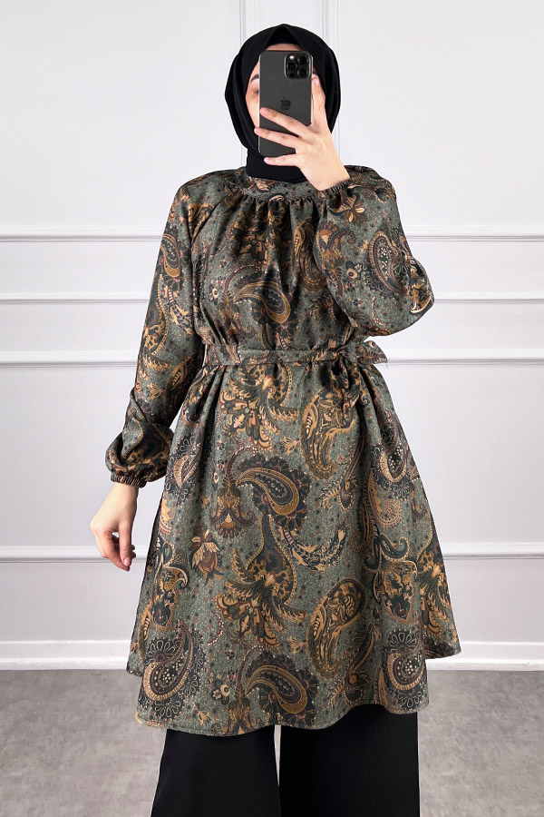 Şal Desenli İkili Takım - Haki