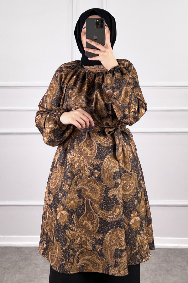 Şal Desenli İkili Takım - Siyah