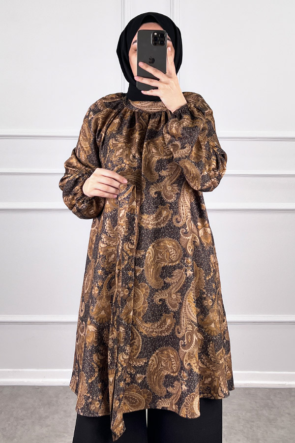 Şal Desenli İkili Takım - Siyah