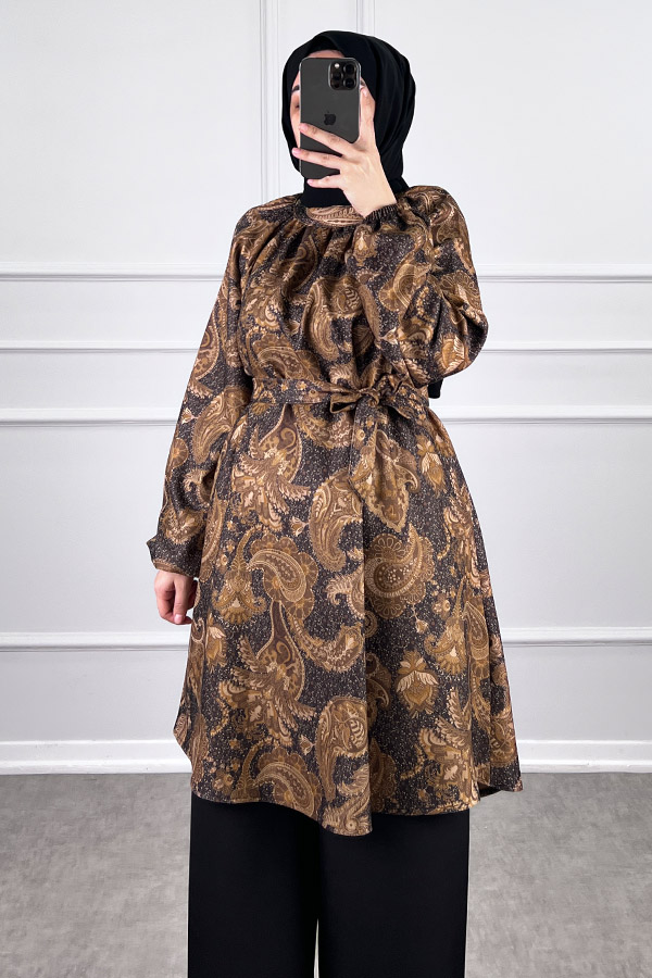 Şal Desenli İkili Takım - Siyah