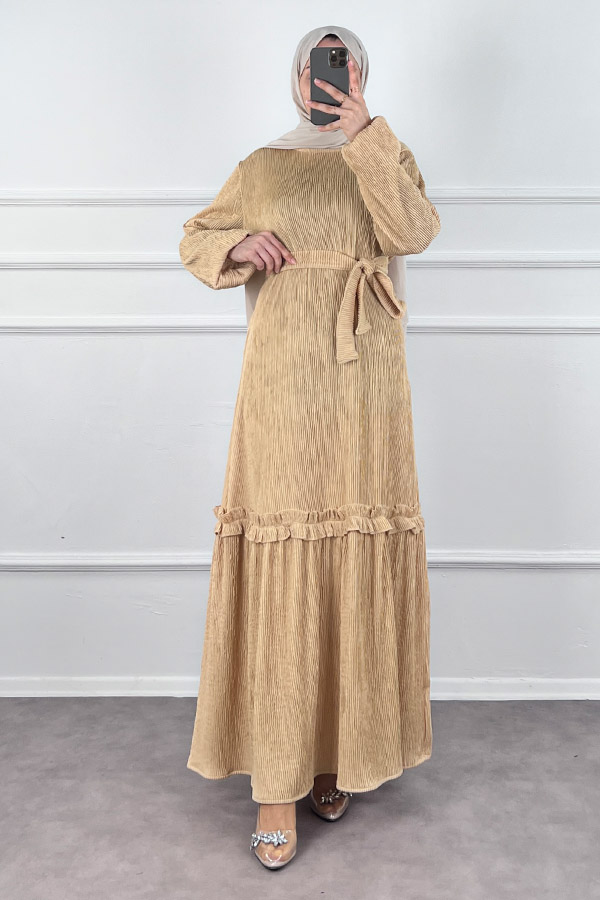 Scuba Kumaş Elbise - Gold Scuba Kumaş Elbise - Gold