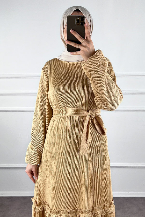 Scuba Kumaş Elbise - Gold Scuba Kumaş Elbise - Gold