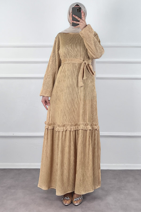 Scuba Kumaş Elbise - Gold Scuba Kumaş Elbise - Gold