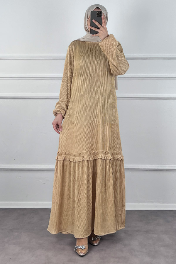 Scuba Kumaş Elbise - Gold Scuba Kumaş Elbise - Gold