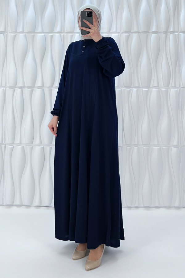 Simetrik Begonya Elbise - Lacivert Simetrik Begonya Elbise - Lacivert