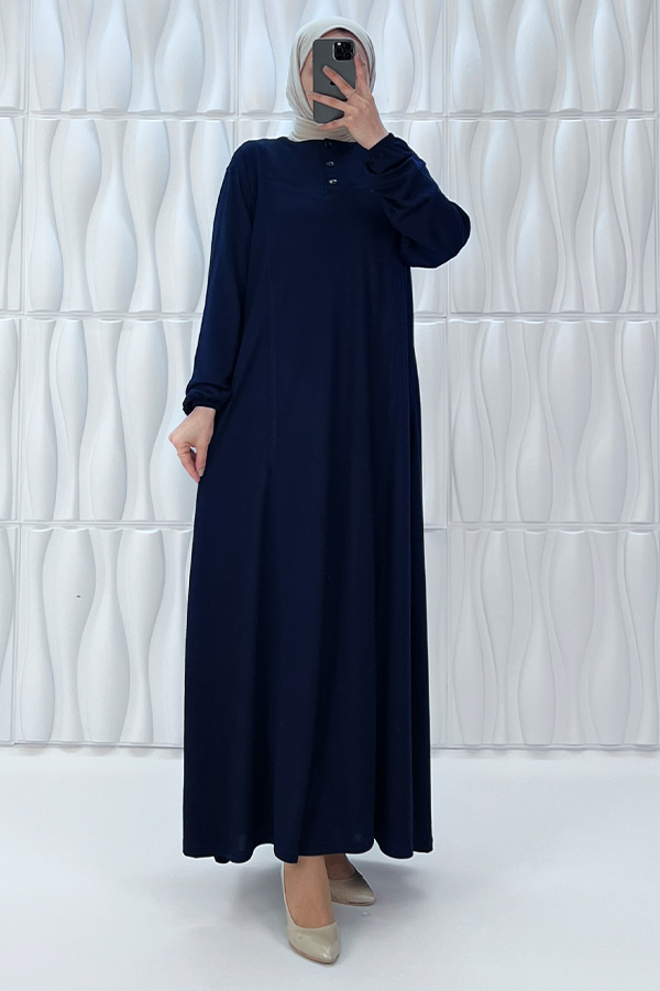 Simetrik Begonya Elbise - Lacivert Simetrik Begonya Elbise - Lacivert