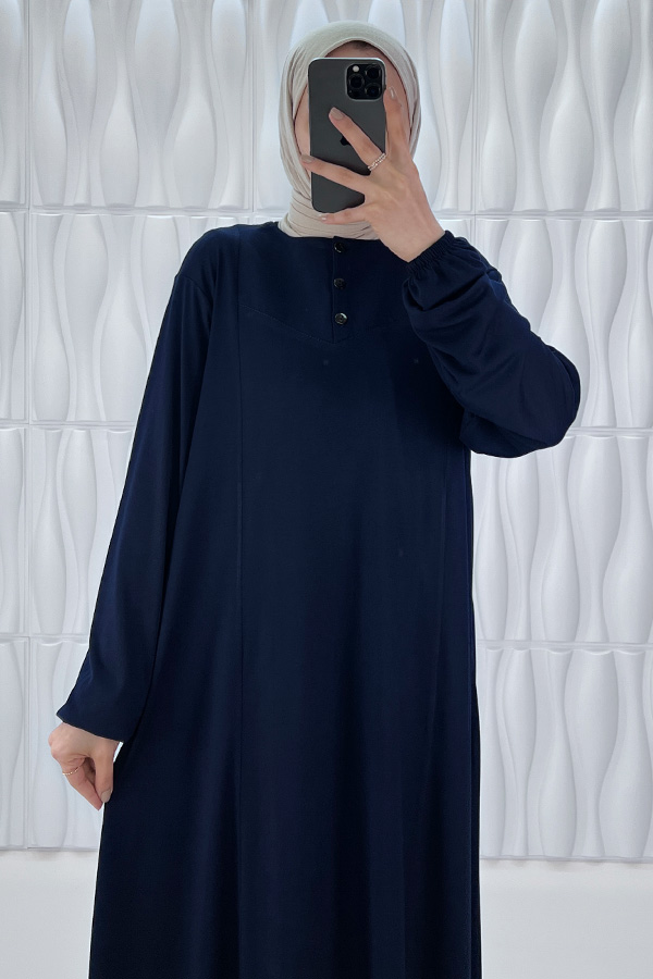 Simetrik Begonya Elbise - Lacivert Simetrik Begonya Elbise - Lacivert