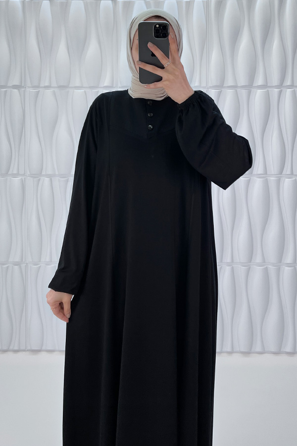 Simetrik Begonya Elbise - Siyah