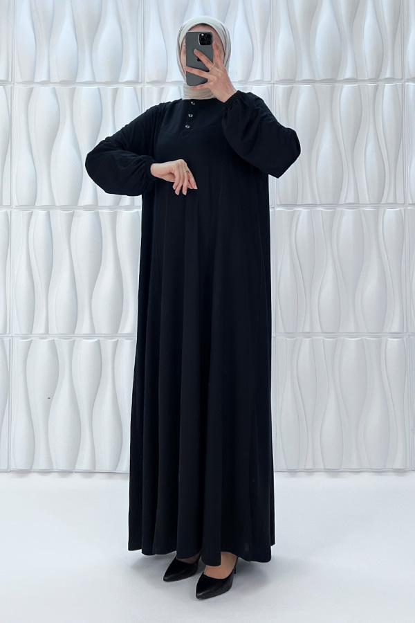 Simetrik Begonya Elbise - Siyah