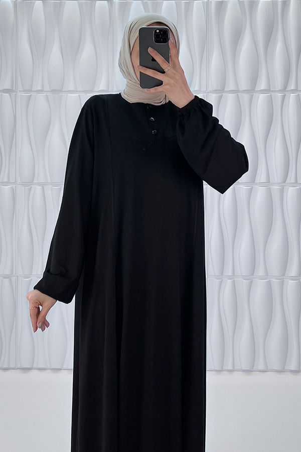 Simetrik Begonya Elbise - Siyah