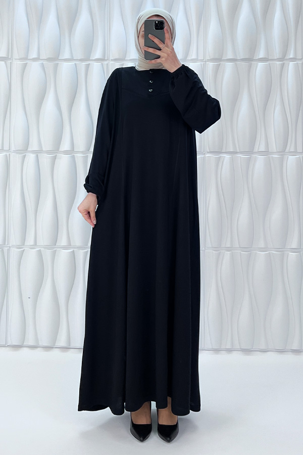 Simetrik Begonya Elbise - Siyah