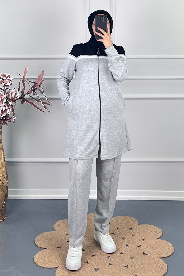 Spor Tesettür Takım - Gri