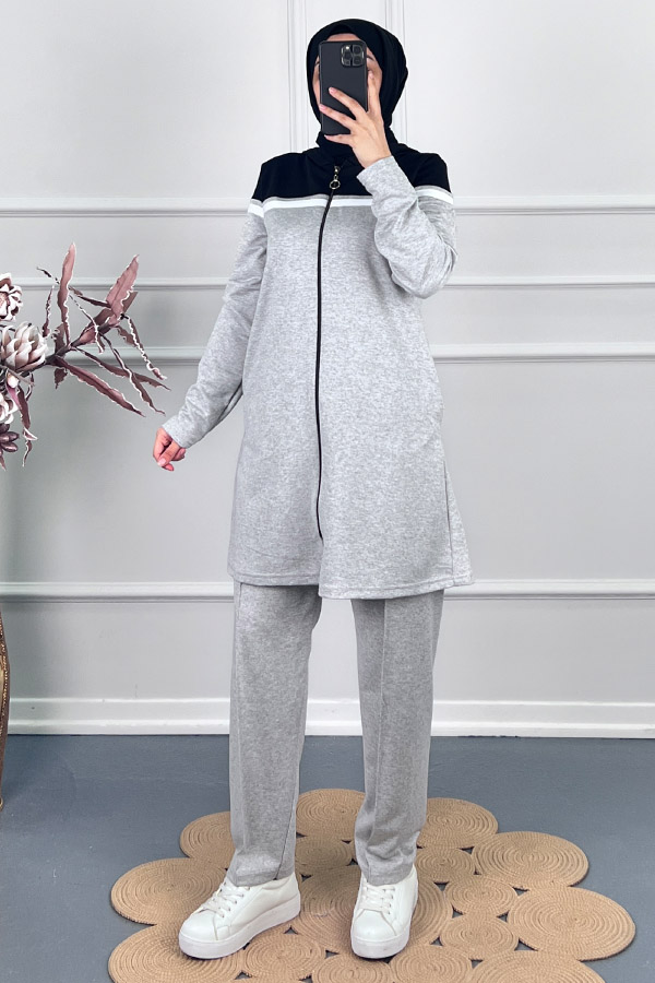 Spor Tesettür Takım - Gri
