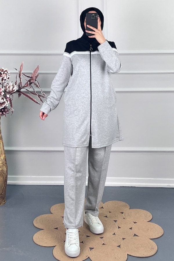 Spor Tesettür Takım - Gri