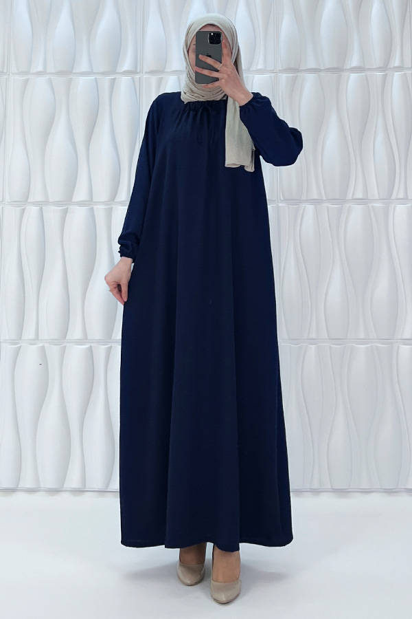 Tesettür Ferace Elbise - Lacivert