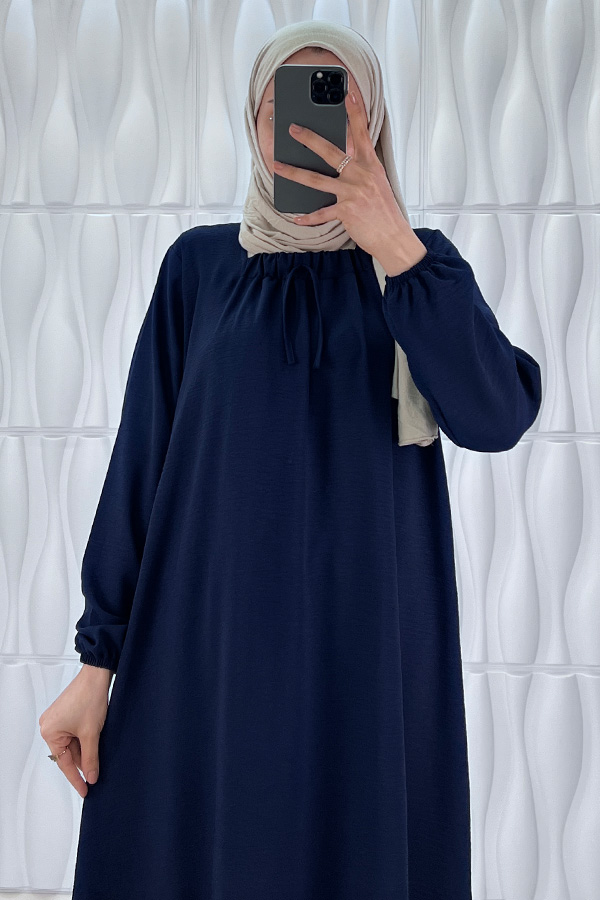 Tesettür Ferace Elbise - Lacivert