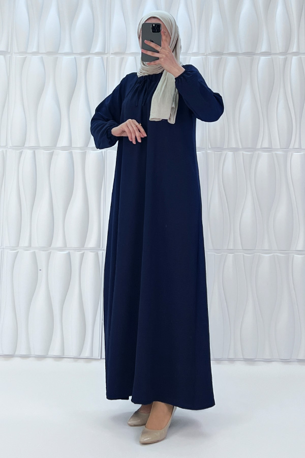 Tesettür Ferace Elbise - Lacivert