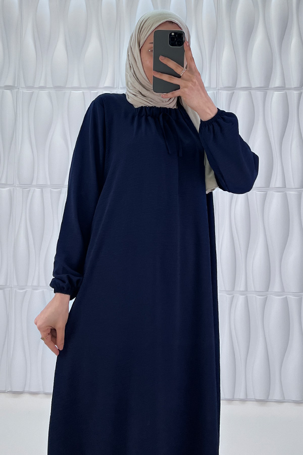 Tesettür Ferace Elbise - Lacivert