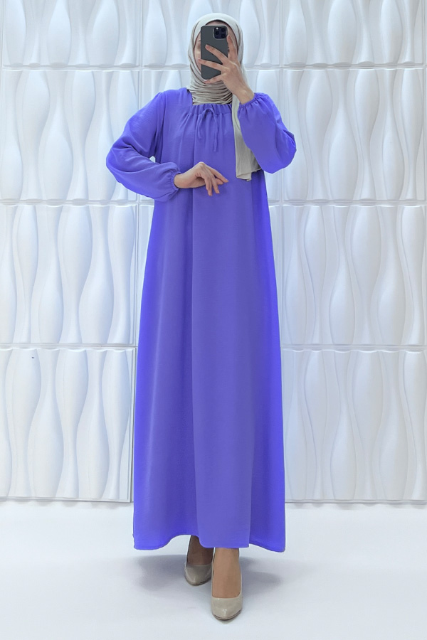 Tesettür Ferace Elbise - Lila