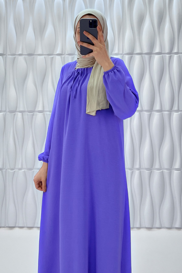 Tesettür Ferace Elbise - Lila