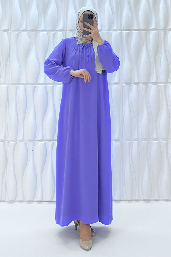 Tesettür Ferace Elbise - Lila