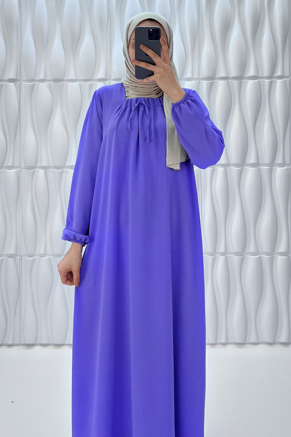 Tesettür Ferace Elbise - Lila