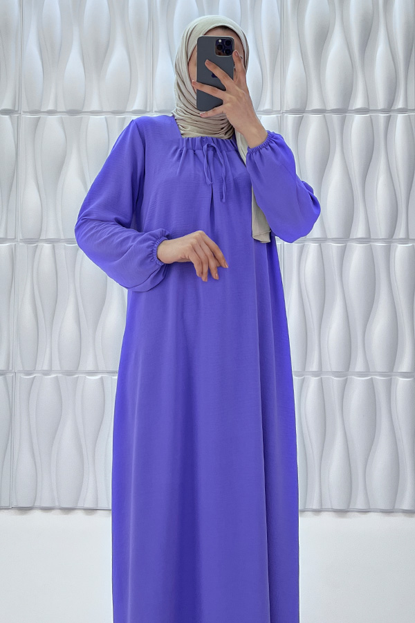 Tesettür Ferace Elbise - Lila