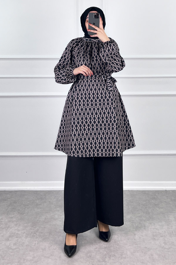 Tesettür Giyim İkili Takım - Siyah