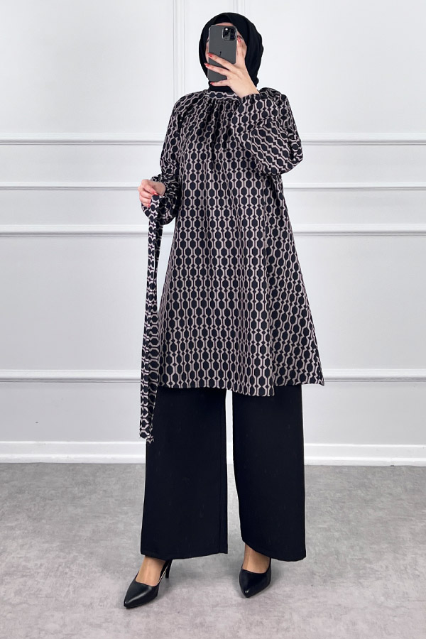 Tesettür Giyim İkili Takım - Siyah