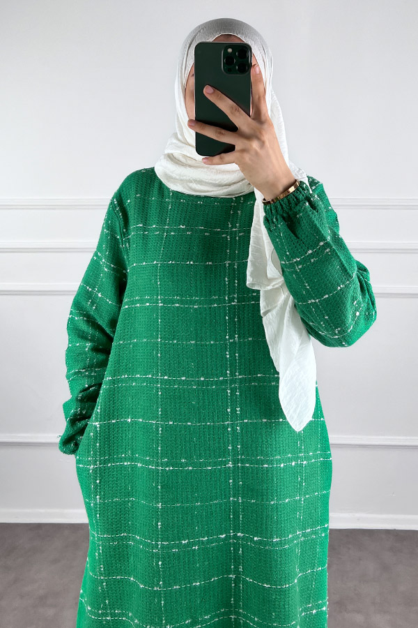 Cepli Tüvit Elbise - Yeşil Cepli Tüvit Elbise - Yeşil