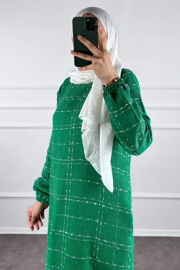 Cepli Tüvit Elbise - Yeşil Cepli Tüvit Elbise - Yeşil