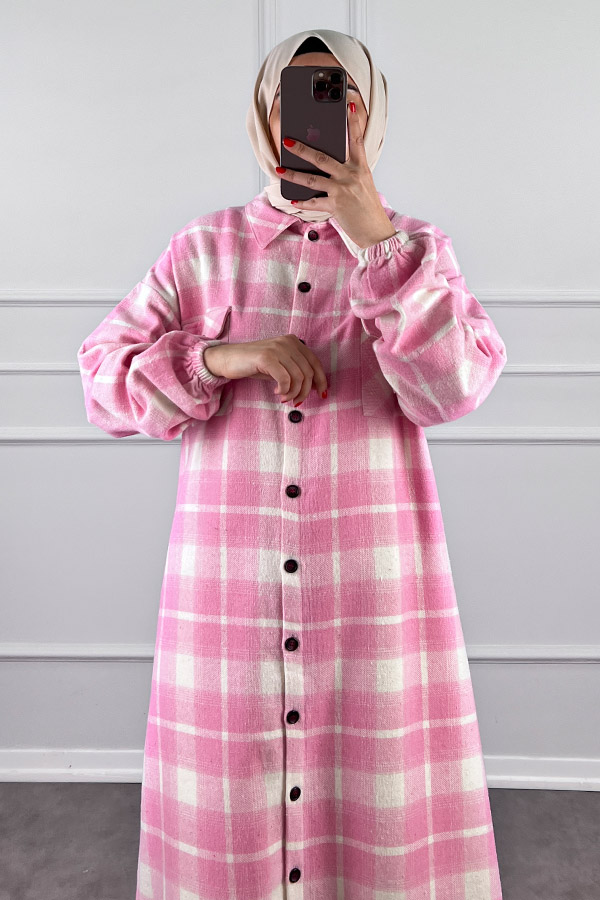 Uzun Ekose Oduncu Kap - Pembe