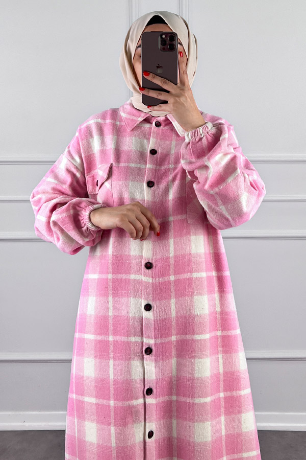 Uzun Ekose Oduncu Kap - Pembe